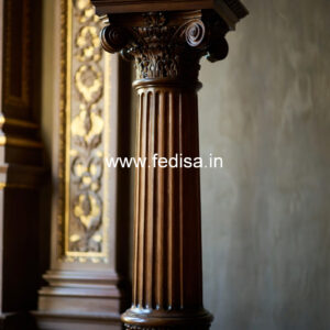 Wooden Pillar Design with Gloss Finish