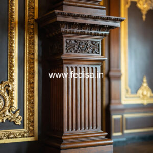 Wooden Pillar Design with Antique Style