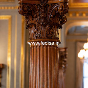 Wooden Pillar Design for Luxury Villa