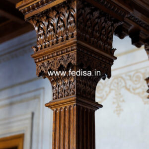 Wooden Pillar Design for Hallway