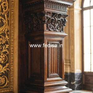 Wooden Pillar Design with Elegant Touch