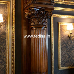 Wooden Pillar Design for Grand Interiors