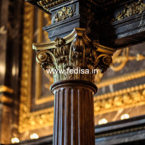 Wooden Pillar Design with Elegant Craft