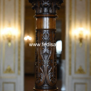 Wooden Pillar Design with Designer Finish