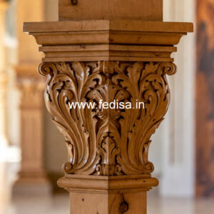 Wooden Pillar Design with Stylish Appeal