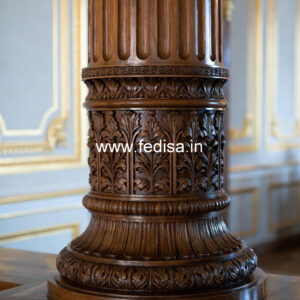 Decorative Wooden Pillar Design for Hall