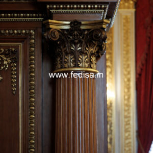 Wooden Pillar Design with Traditional Touch