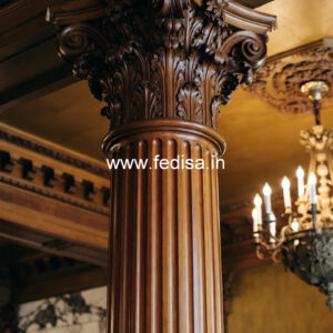Wooden Pillar Design for Hall Decoration