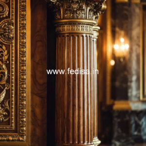 Wooden Pillar Design for Indoor Decoration