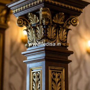 Wooden Pillar Design with Unique Finish