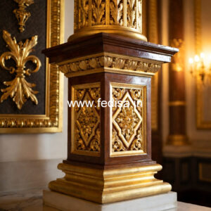 Wooden Pillar Design for Grand Interiors