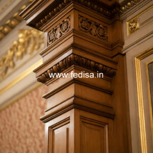 Wooden Pillar Design with Elegant Craft