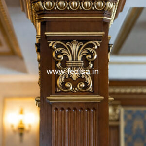 Wooden Pillar Design with Stylish Appeal